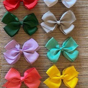 NEW Lot of 10 Alligator Clip Hair Bows 4.5 inch